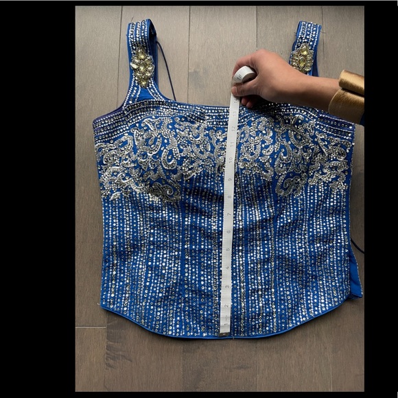 Designer blue ombré lehenga - Picture 9 of 13